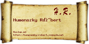 Humenszky Róbert névjegykártya