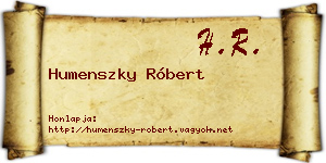 Humenszky Róbert névjegykártya