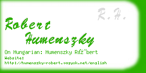 robert humenszky business card